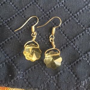 Yellow crystal earrings